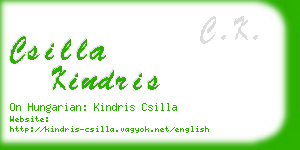 csilla kindris business card